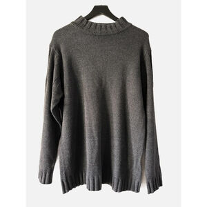 Halogen Charcoal Gray Mock Neck Tunic Sweater L Cozy Winter Holiday Knit